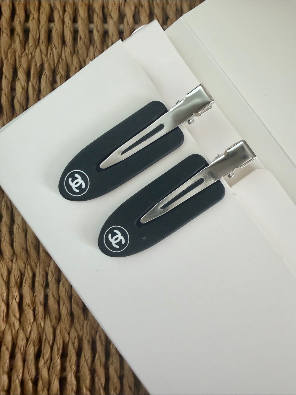 Black Logo Snap Hair Clips - Designer-Inspired Accessories